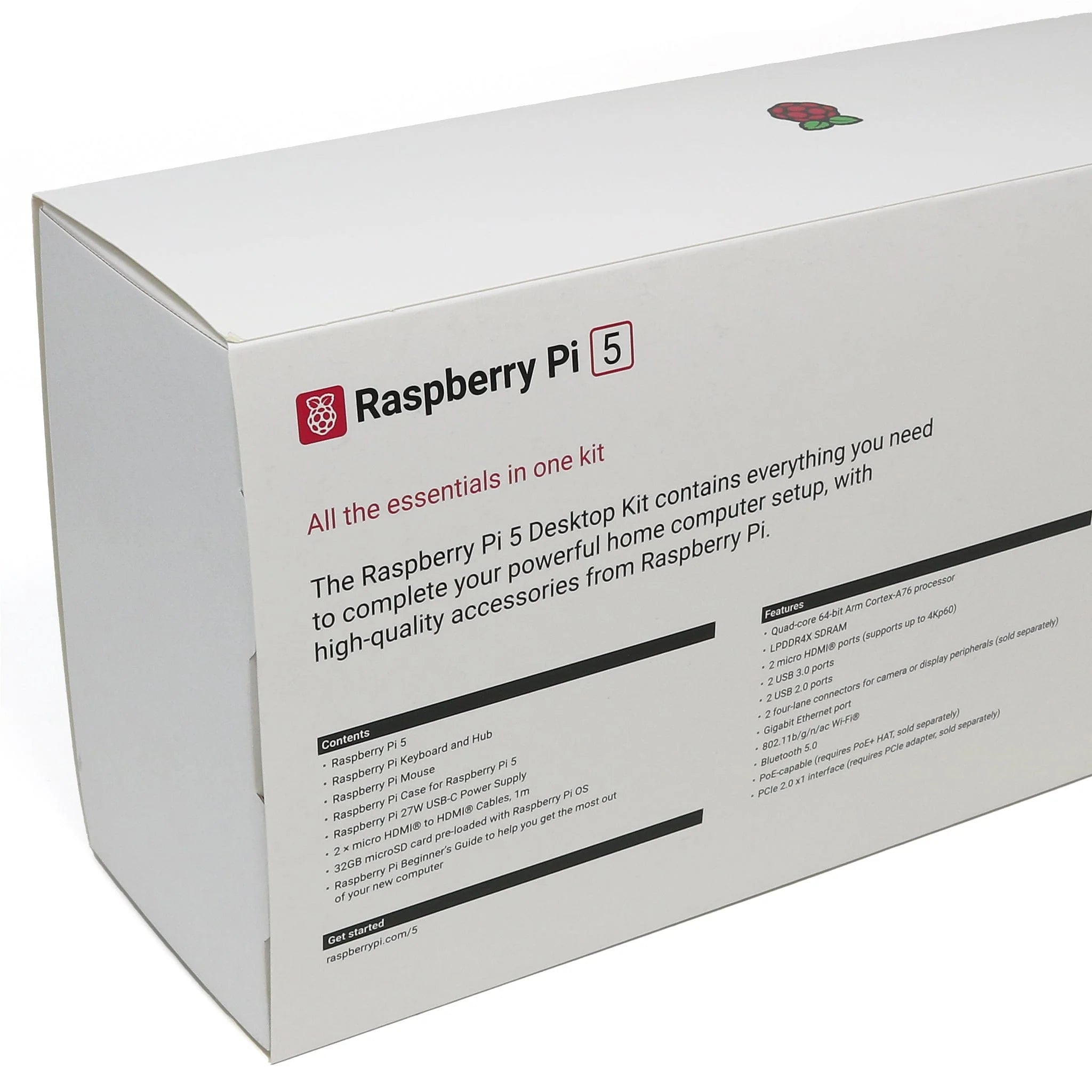 Official Raspberry Pi 5 Desktop Kit (With Official Raspberry Pi Beginners Guide)