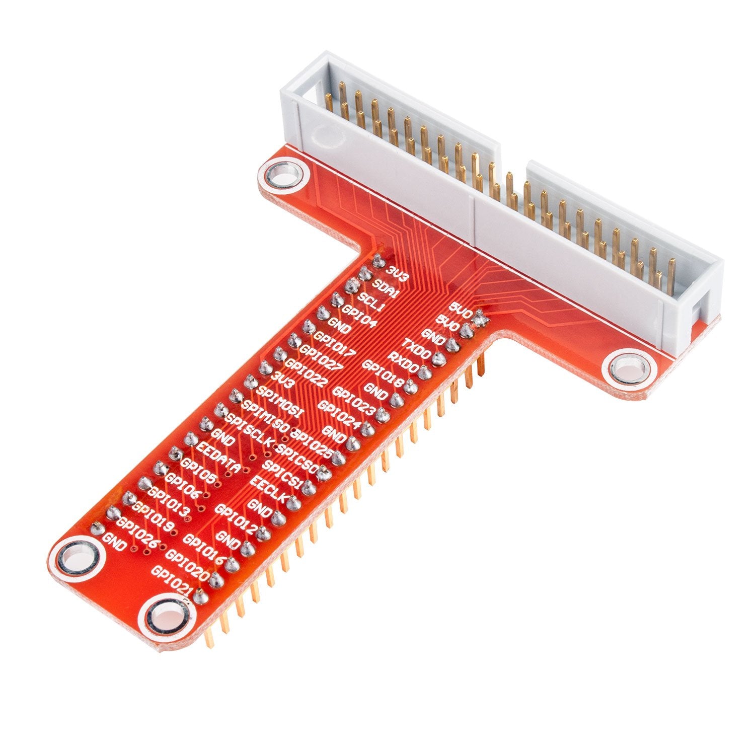 40 Pin Red GPIO Extension Board for Raspberry Pi (With GPIO Cable ...