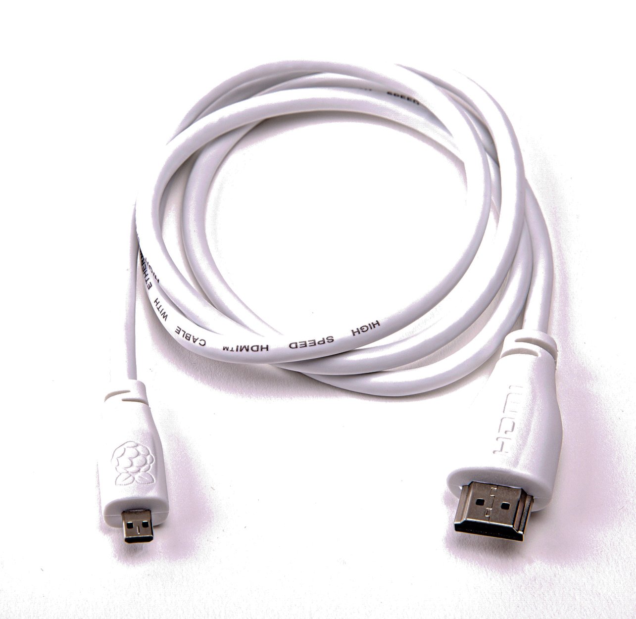 Official Raspberry Pi Micro HDMI to Standard HDMI (A/M) Cable- 1m, White