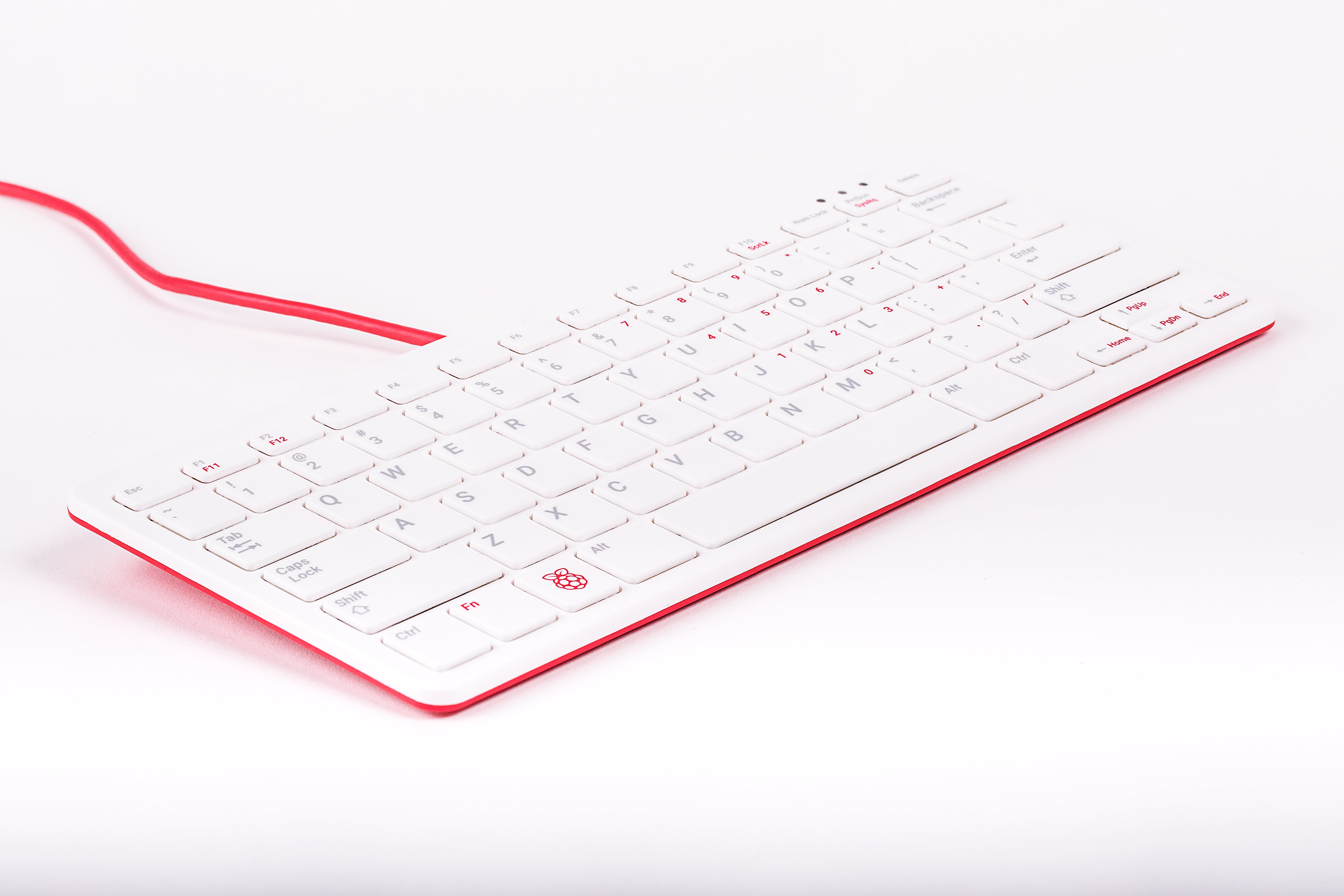 Official Raspberry Pi Keyboard and Hub- Red & White – silverlineindia